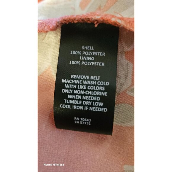 Jessica Howard Coral & Silver Fit & Flare Sleeveless Floral Dress With Pleated S - Picture 10 of 10